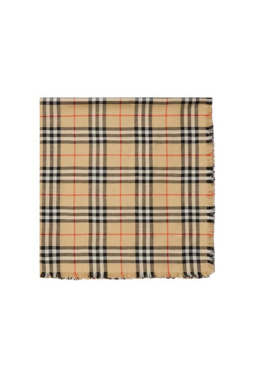 BURBERRY BURBERRY CHECK CASHMERE SILK SCARF