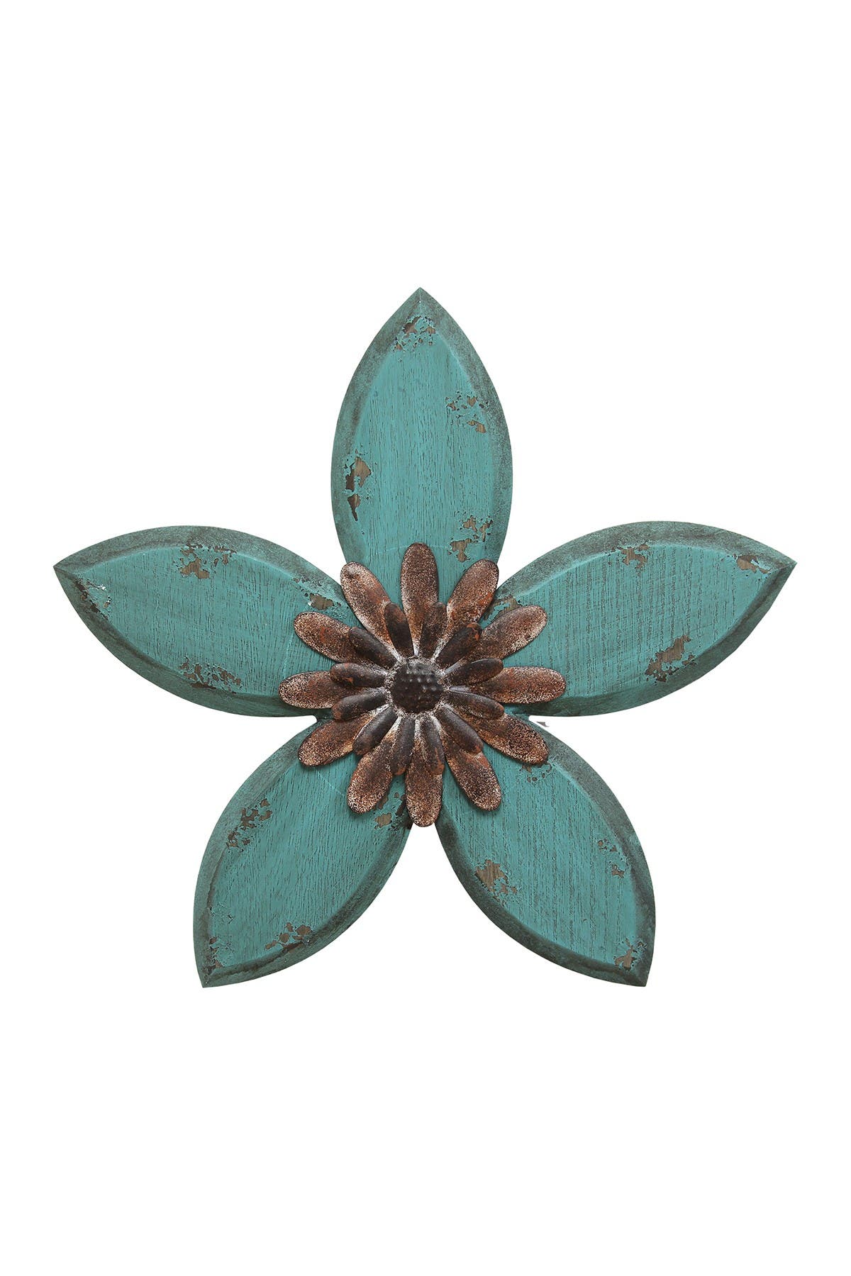 PARKLAND COLLECTION Teal/Red Antique Flower Wall Decor