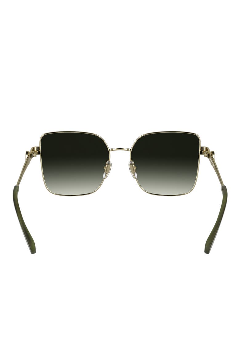 Medallion 56mm Butterfly Sunglasses, Alternate, color, GOLD/ GRADIENT KHAKI