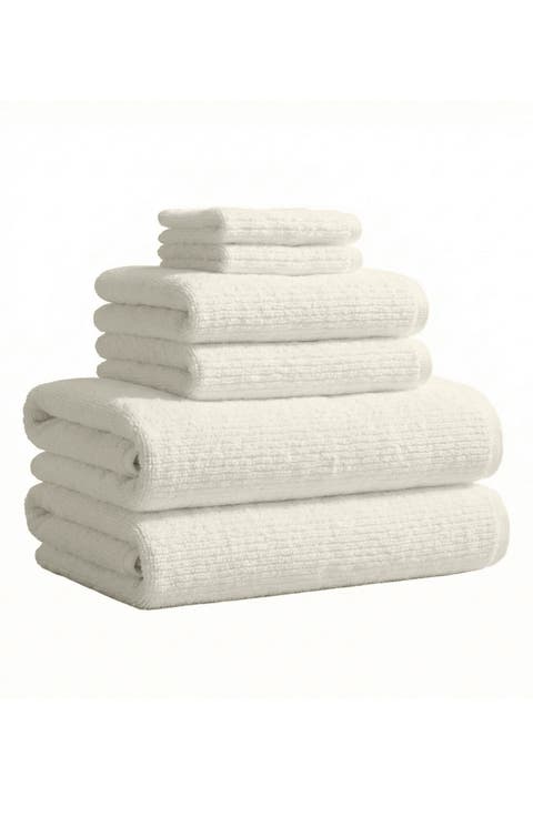 6-Piece Turkish Cotton Towel Set