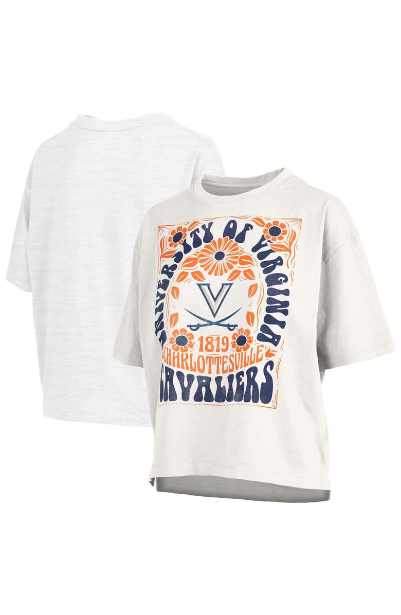 PRESSBOX Women's Pressbox White Virginia Cavaliers Harmony Oversized T-Shirt, Alternate, color, White