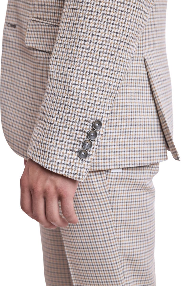 PAISLEY & GRAY Ashton Slim Fit Plaid Sport Coat, Alternate, color, Grey White Yellow Gingham