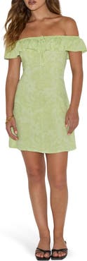 Motel Kenja Paisley Off the Shoulder Minidress