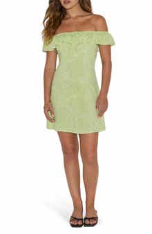 Motel Kenja Paisley Off the Shoulder Minidress