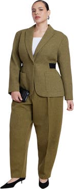 ELOQUII Cinched Elastic Waist Blazer