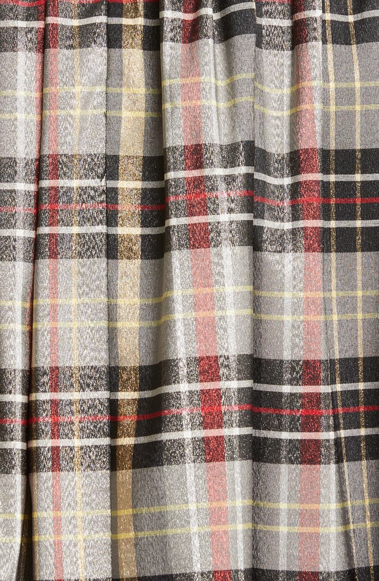 Molly Goddard Amy Metallic Tartan Gathered Midi Skirt, Alternate, color, 