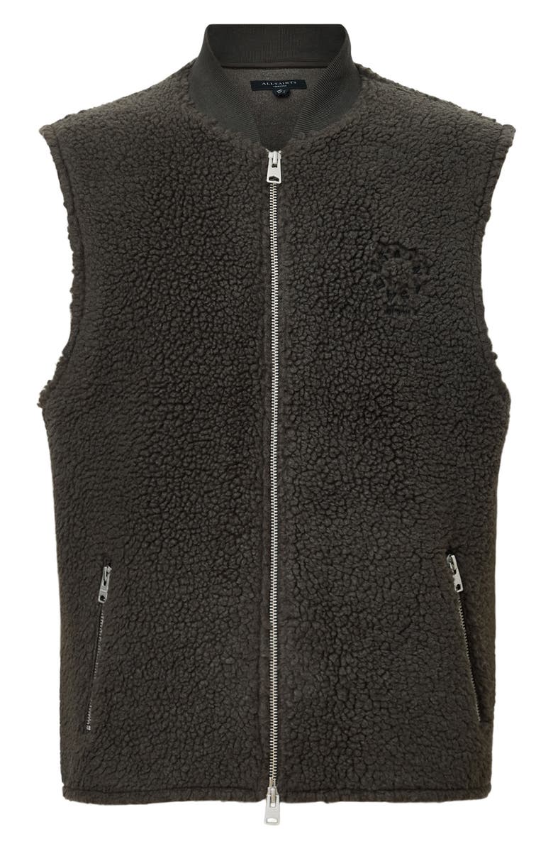 AllSaints Otis Fleece Vest, Alternate, color, Dark Brown