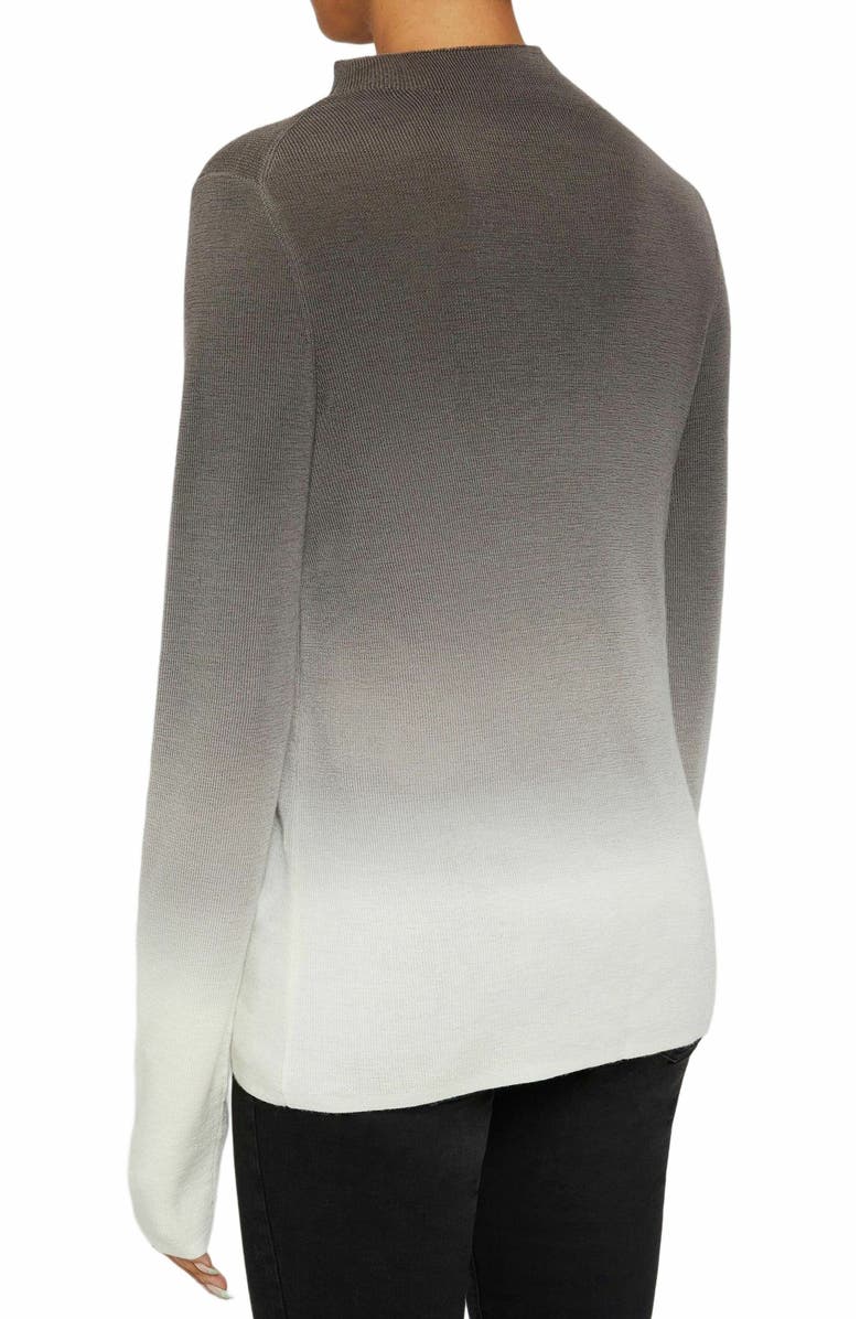 Santorelli Coletta Long Sleeve Mock Neck Degrade Ombre Merino Wool Sweater, Alternate, color, 