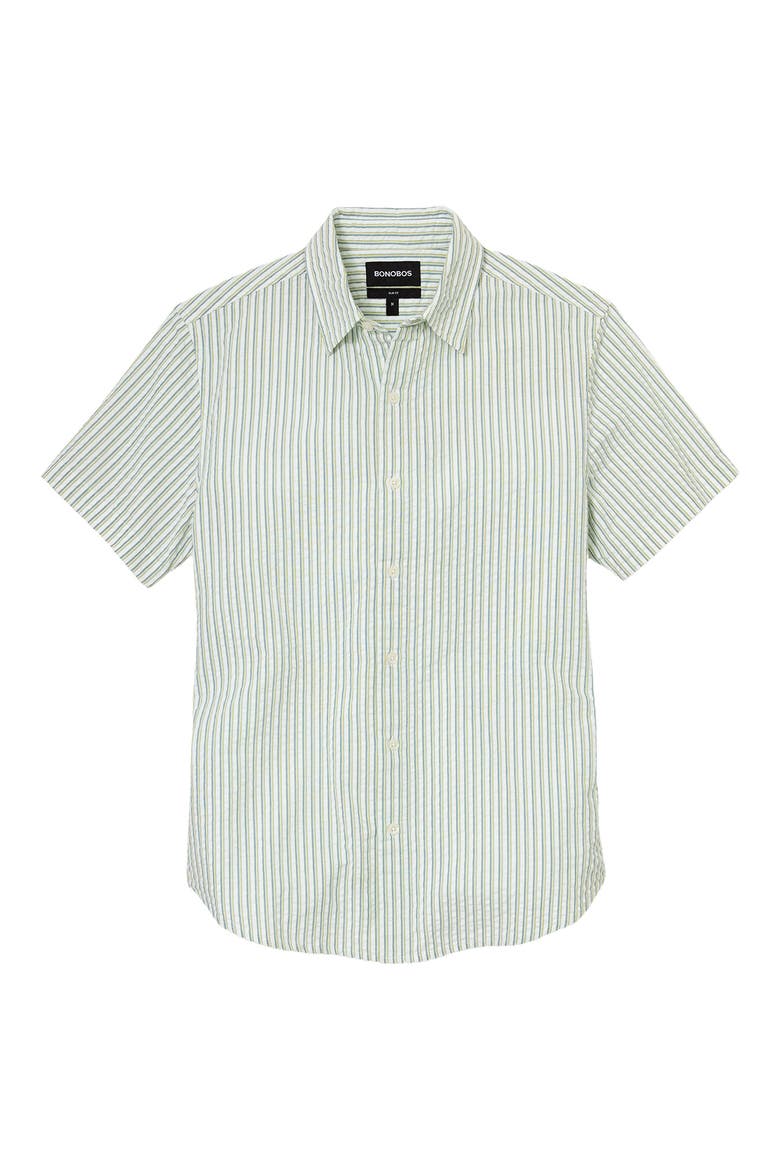 Riviera Seersucker Slim Fit Short Sleeve Button-Up Shirt, Alternate, color, JACQUE STRIPE