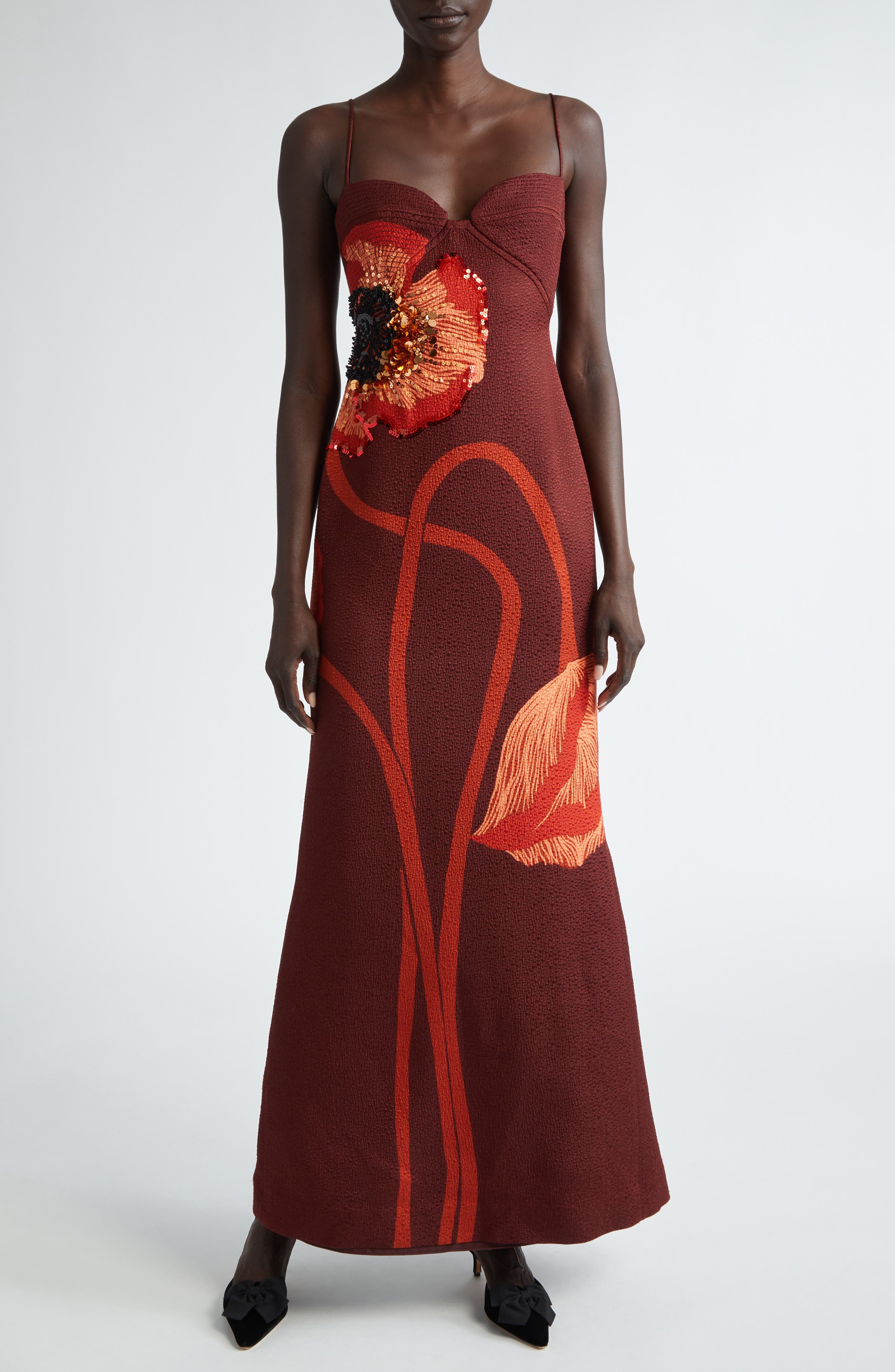 plentiful qualities embellished wool-silk maxi dress Plentiful Qualities Embellished Wool & Silk Dress (Women)