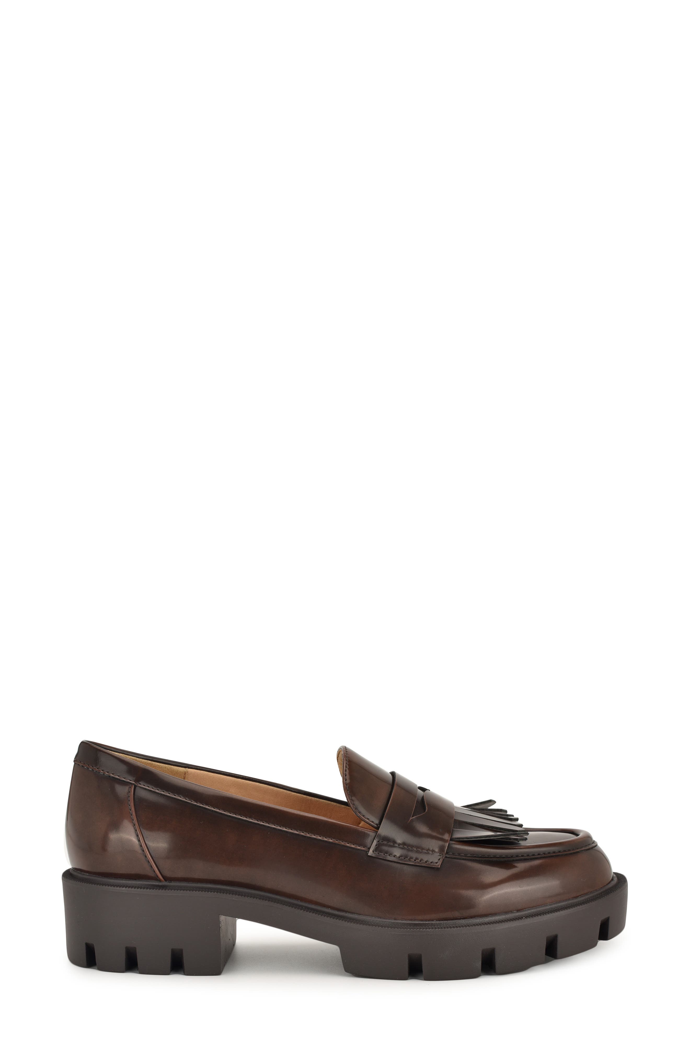 Nine West Missa Platform Lug Loafer, Alternate, color, Dark Brown 200
