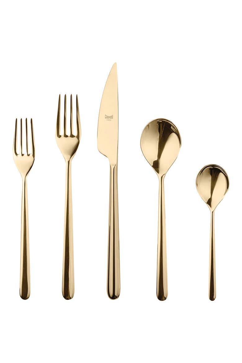 Linea 5-Piece Place Setting, Main, color, GOLD