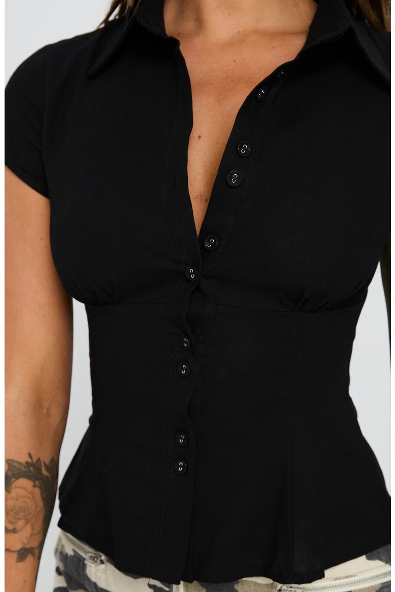 Cottesloe Fitted Button-Up Shirt, Alternate, color, BLACK