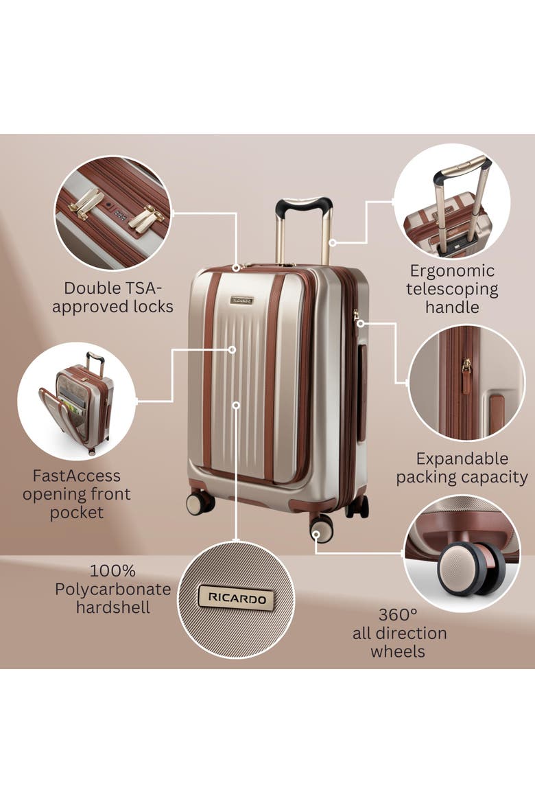 Montecito 2.0 Hardside Expandable Luggage, 21" Carry On, Alternate, color, Champagne