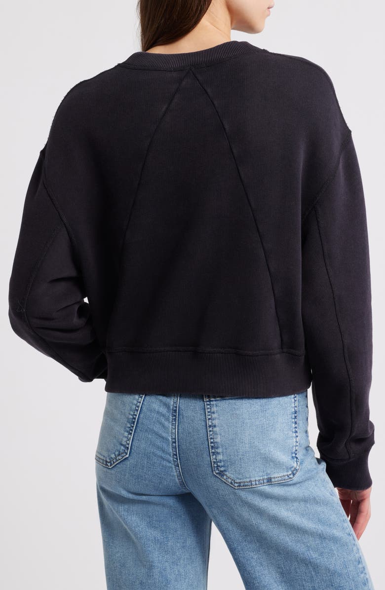 rag & bone Terry Sweatshirt, Alternate, color, Black Multi