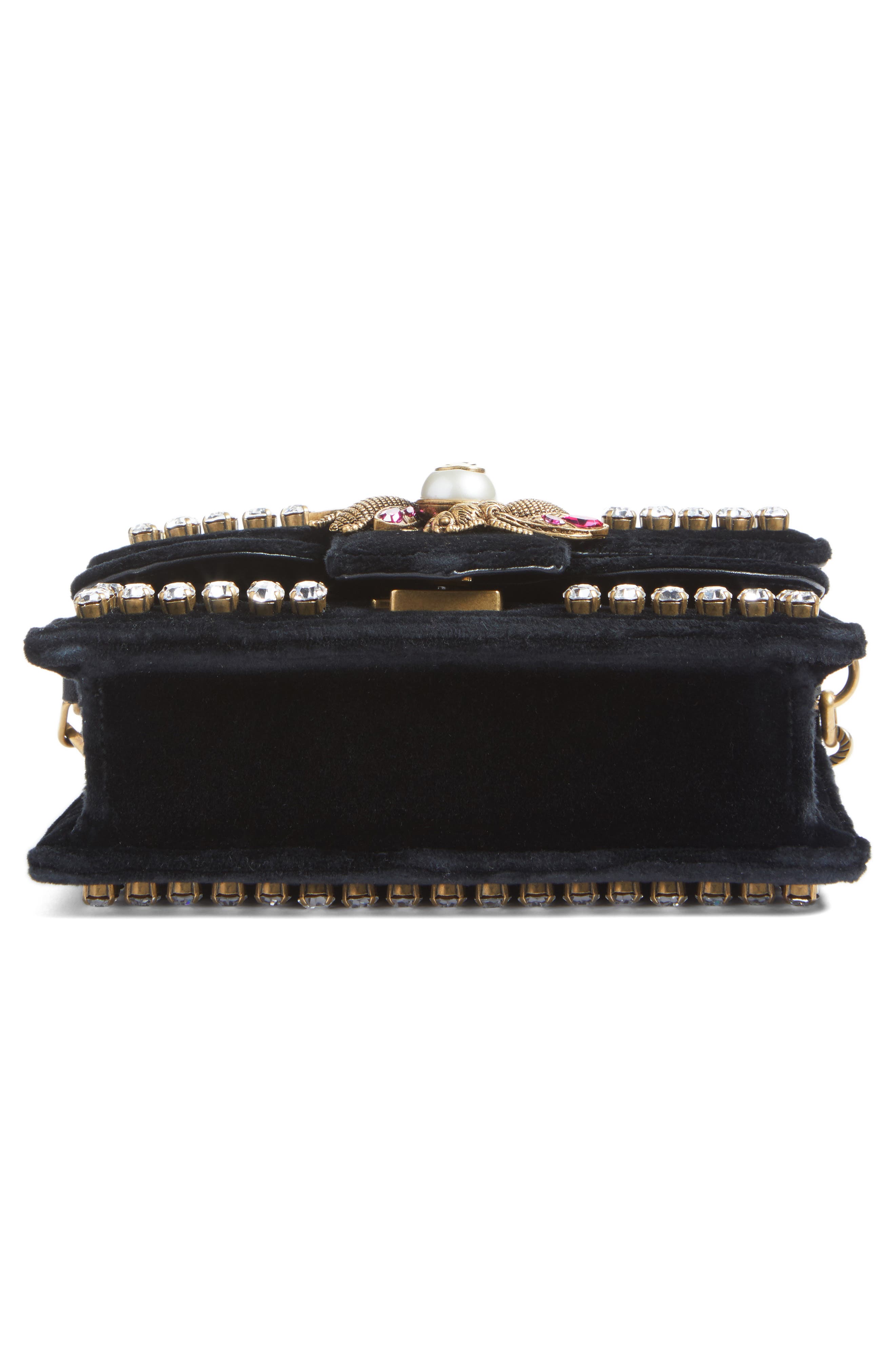 Gucci Broadway Bee Velvet Shoulder Bag, Alternate, color, 
