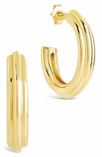 Sterling Forever Allistar Triple Row Tube Hoop Earrings