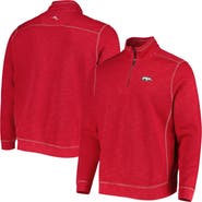 Tommy Bahama Men's Tommy Bahama Cardinal Arkansas Razorbacks Sport Tobago Bay Tri-Blend Mock Neck Half-Zip Jacket