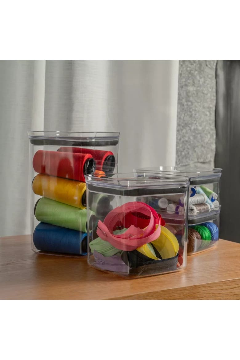 Airtight Clear Stackable Food Storage Container Set with Leak Proof Lid, Alternate, color, Clear