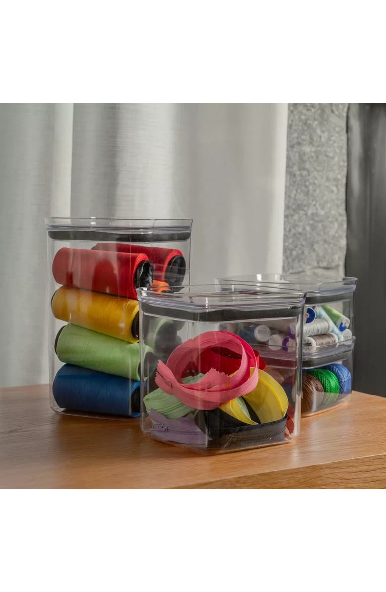 OU Airtight Clear Stackable Food Storage Container Set with Leak Proof Lid, Alternate, color, 