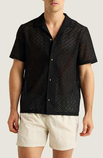 Alex Raschel Open Knit Camp Shirt