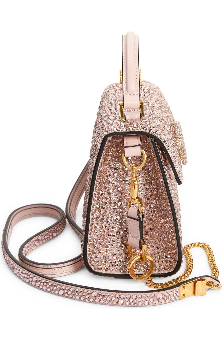 Valentino Garavani Mini VSling Crystal Embellished Top Handle Bag, Alternate, color,