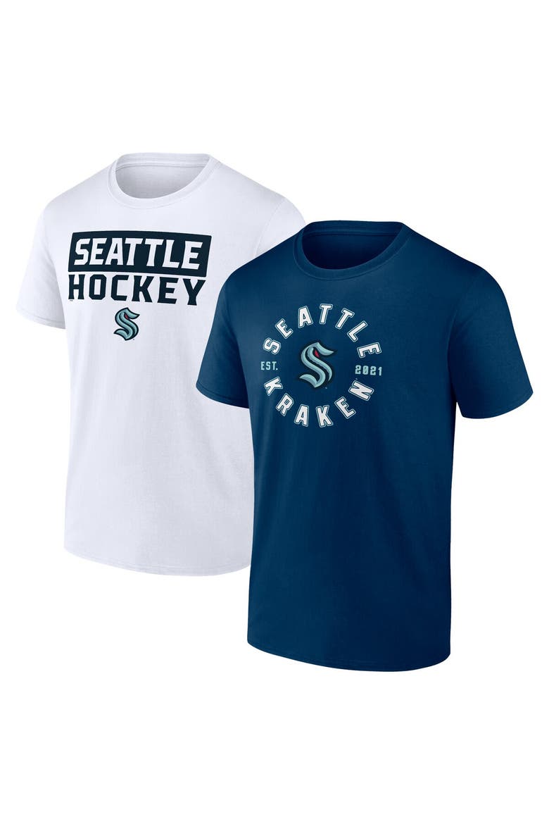 Men's Fanatics Seattle Kraken Serve T-Shirt Combo Pack, Main, color, Navy