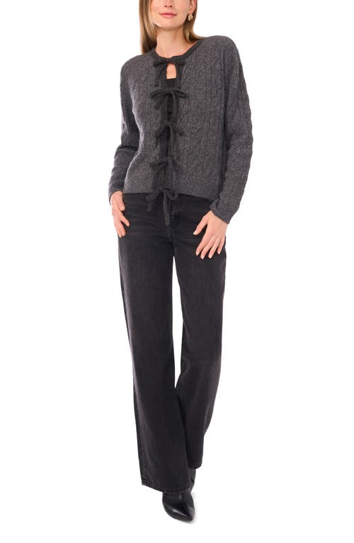 1.state Bow Tie Front Cardigan In Gray