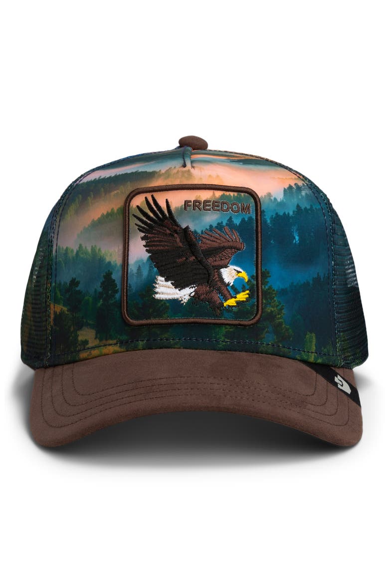 Eagle in the Element Patch Trucker Hat, Main, color, GROUND