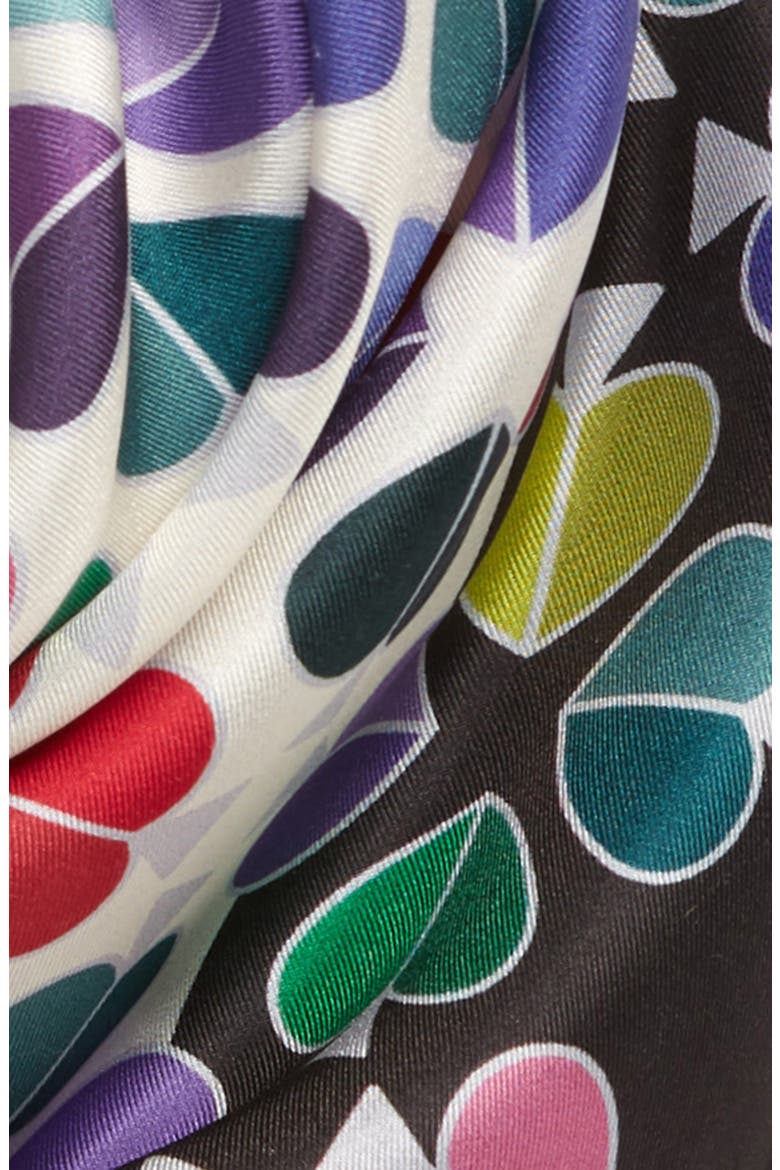 spade wall silk bandana, Alternate, color, BLACK
