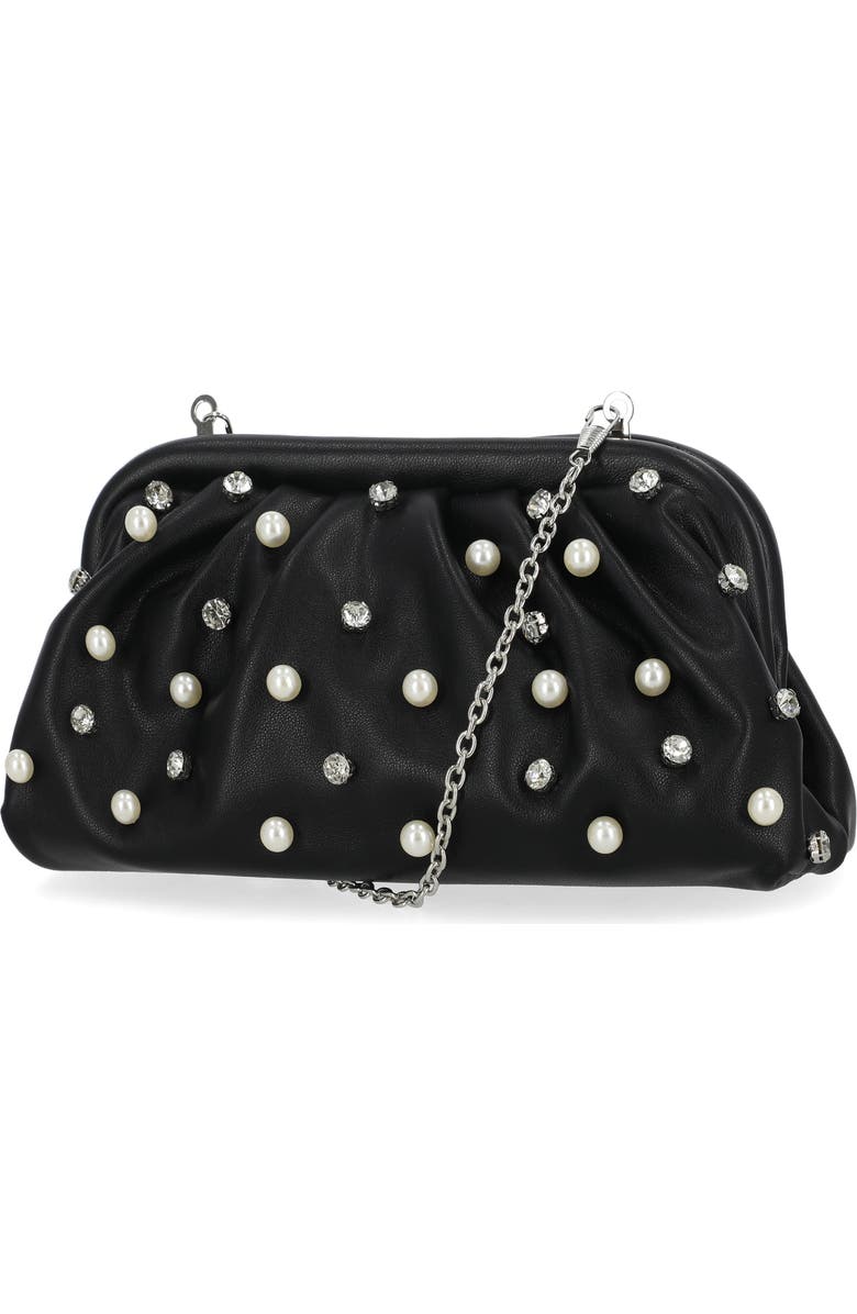 Jessica McClintock Violetta Studded Clutch, Alternate, color, Black