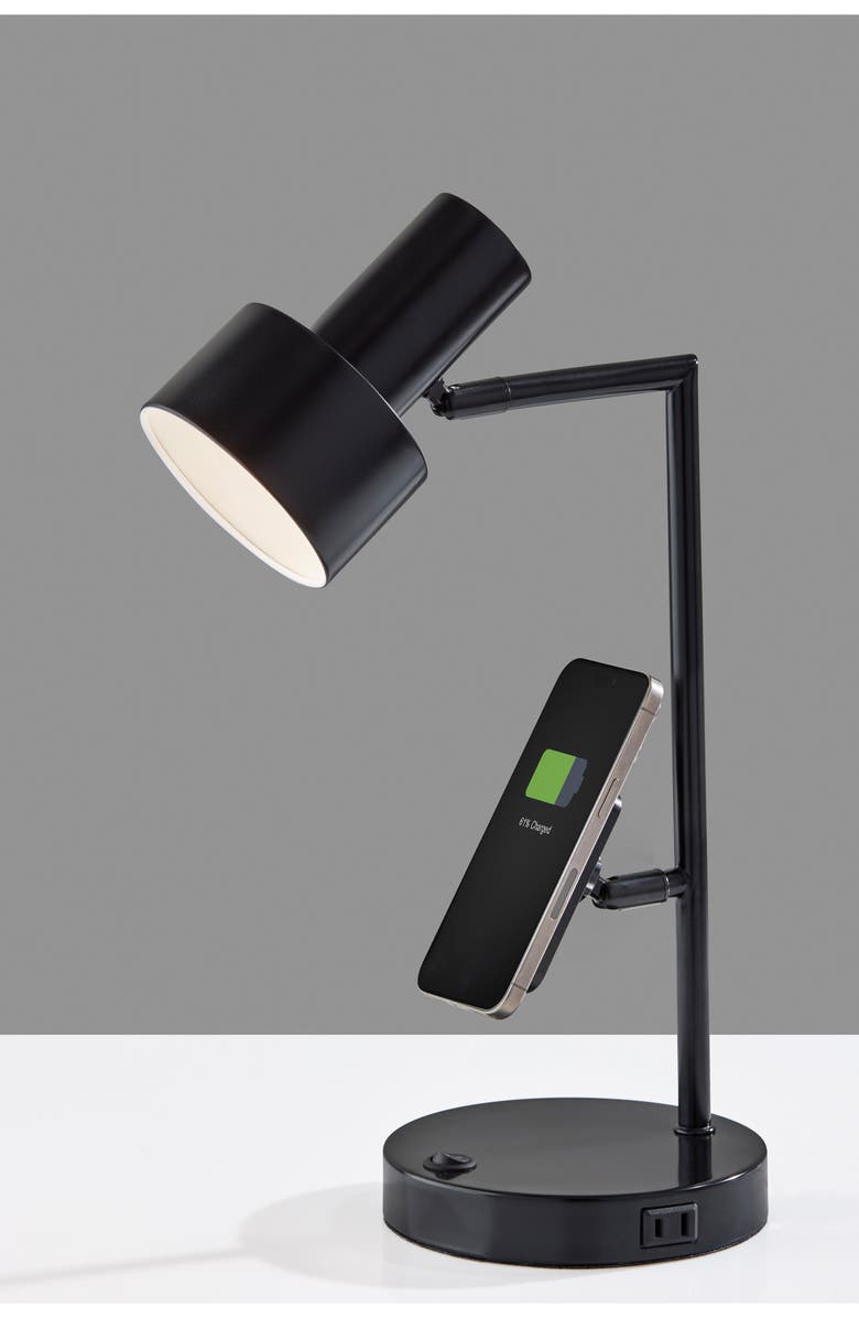 ADESSO LIGHTING Rowe Supercharger LED Desk Lamp, Alternate, color, Black