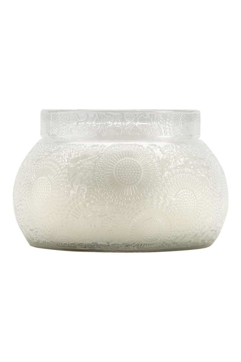 Japonica Chawan Bowl Two-Wick Embossed Glass Candle, Alternate, color, MOKARA