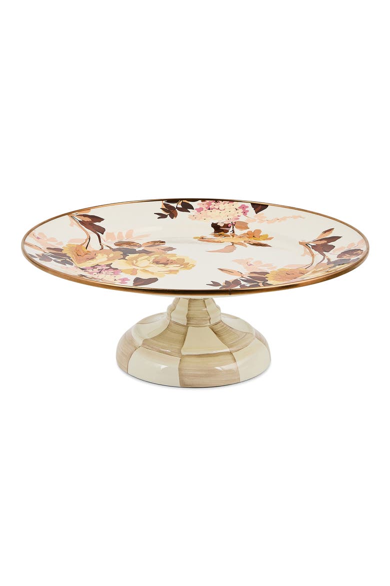 Wild Rose Small Pedestal Platter, Main, color, WHITE
