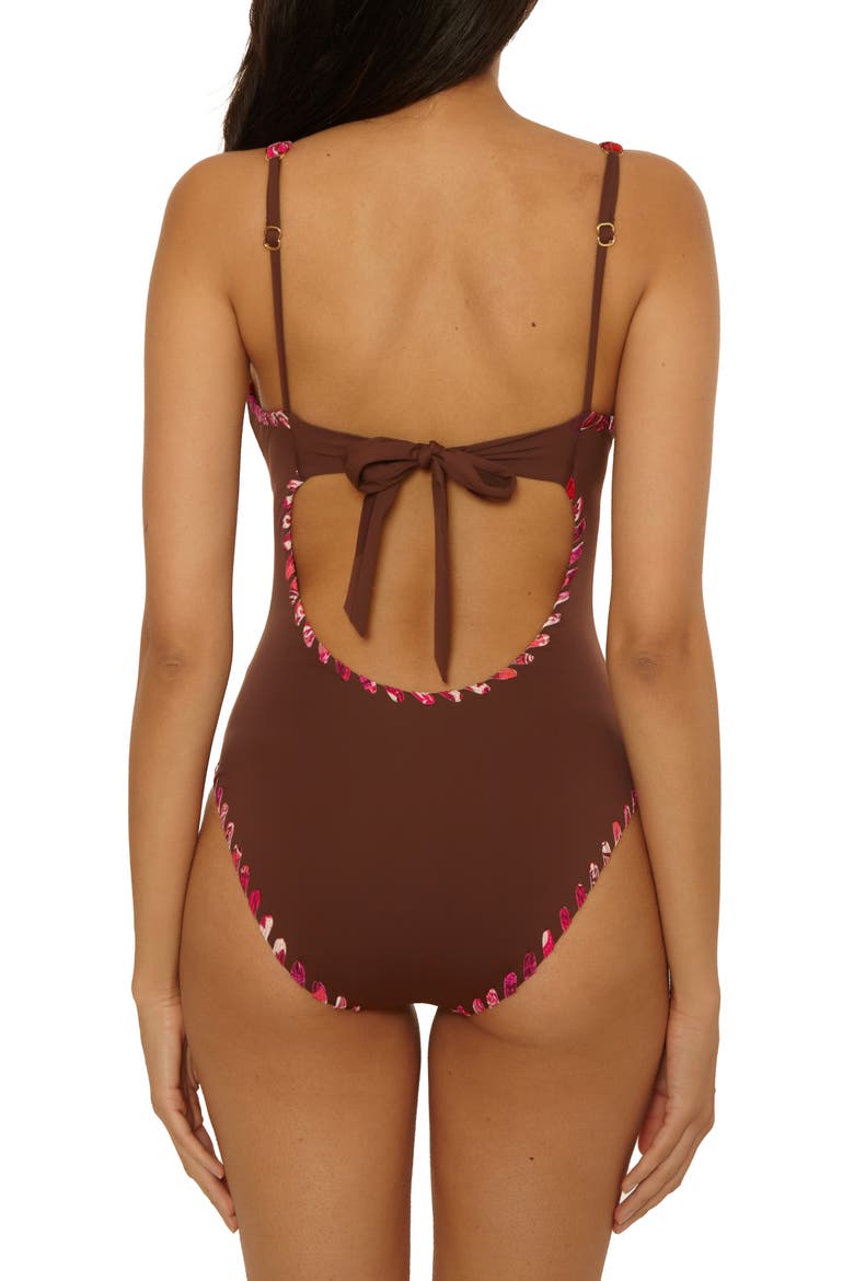 On the Edge One-Piece Swimsuit, Alternate, color, MOCHA