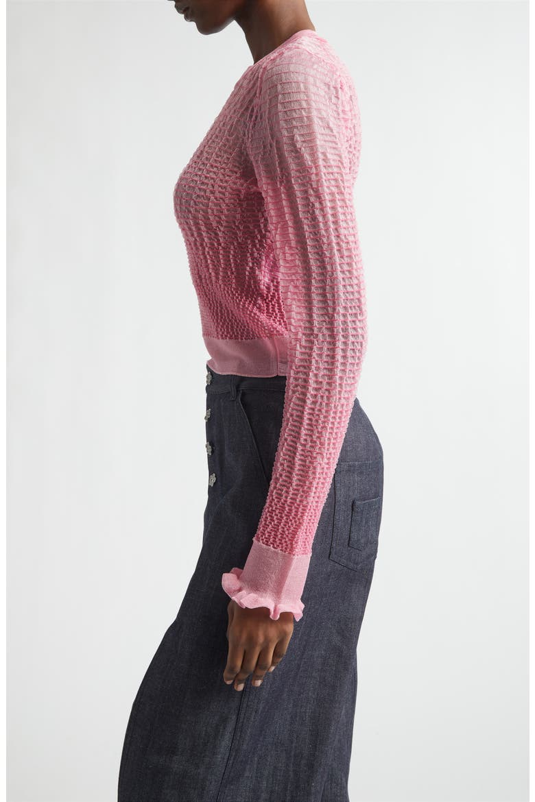 CBcorali Sheer Knit Crop Top, Alternate, color, PINK SHEER SUMMER KNIT