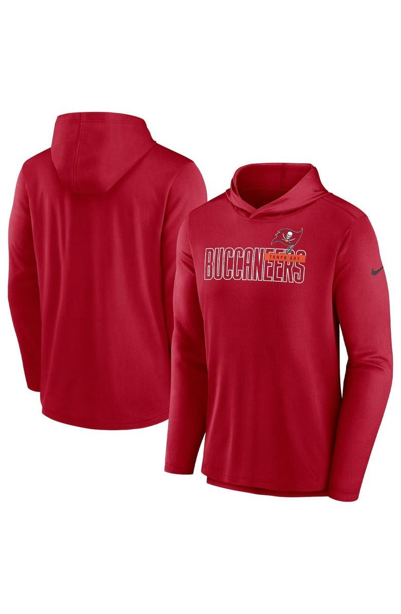 Nike Men's Nike Red Tampa Bay Buccaneers Lightweight Performance Hooded Long Sleeve T-Shirt, Alternate, color, Red