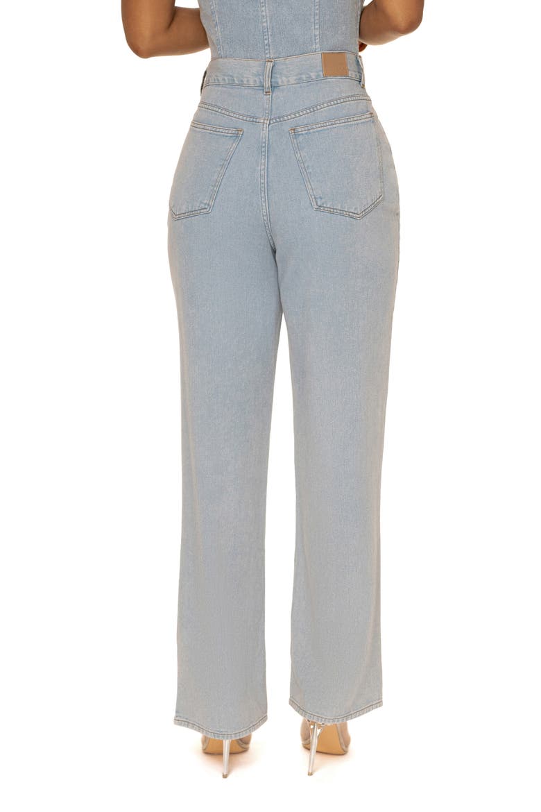 High Waist Straight Leg Jeans, Alternate, color, BLUE