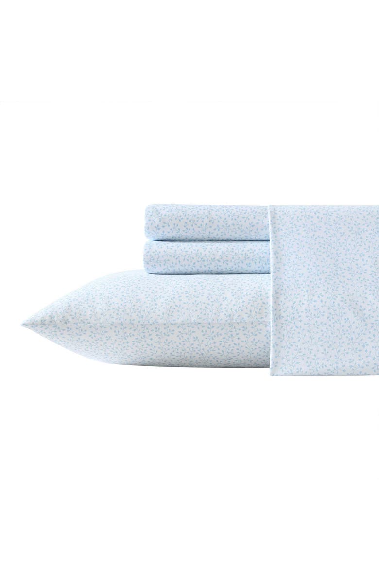 Laura Ashley Anja Toile Washed Microfiber Comforter Set, Alternate, color, Light/ Blue