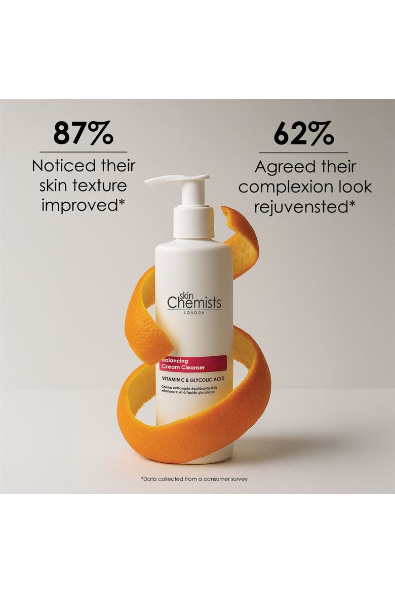 Balancing Vitamin C & Glycolic Acid Cream Cleanser 200ml for Acne & Blemishes, Large Pores, Alternate, color, White