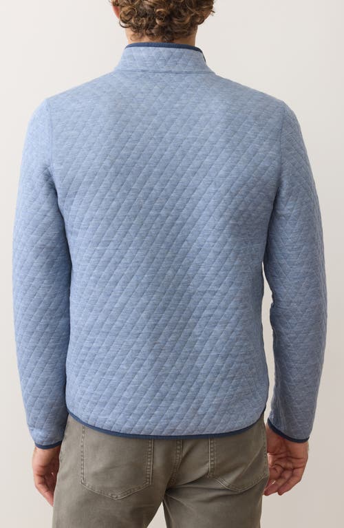 Marine Layer Corbet Reversible Quilted Snap Placket Sweatshirt In Blue