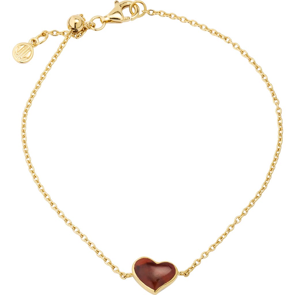 Jan Leslie Heart Bracelet Set In Sterling Silver With 18k Gold Overlay In Red