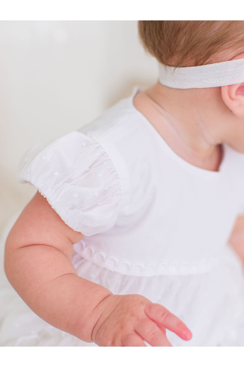 Baby Girls Dotted Tulle Dress & RuffleButt Set, Alternate, color, White