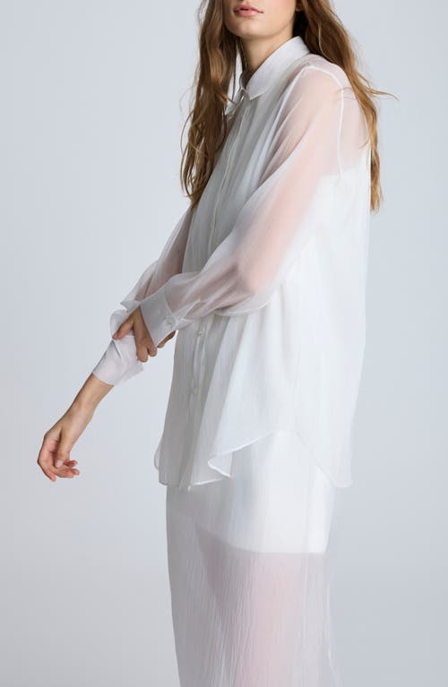KENNETH COLE KENNETH COLE OVERSIZE ORGANZA BUTTON-UP SHIRT