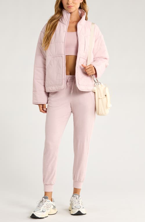 Zella Quilted Packable Jacket In Pink
