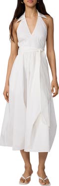 Diane von Furstenberg Nova Faux Wrap Cotton Poplin Wrap Sundress