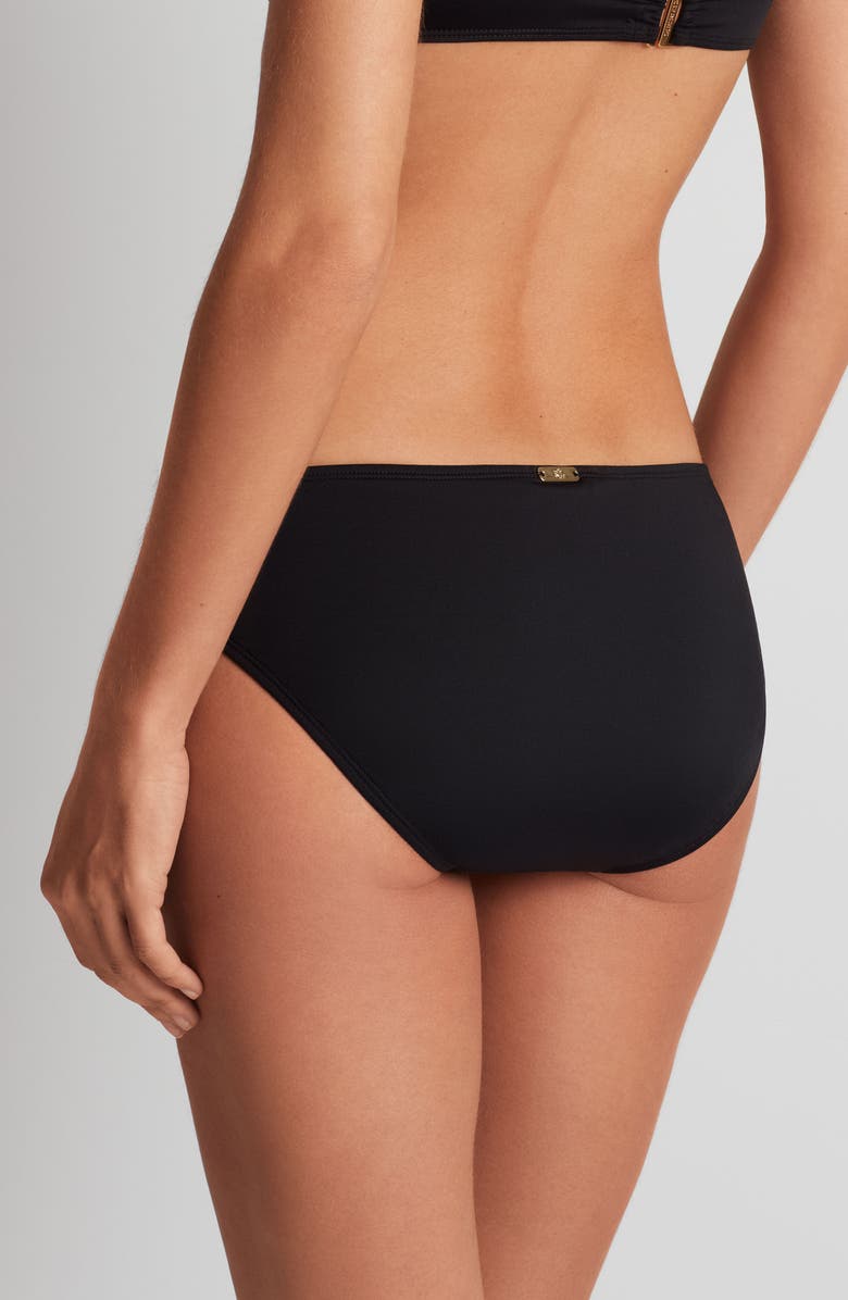 Lauren Ralph Lauren Macramé Ring Bikini Bottoms, Alternate, color, Black