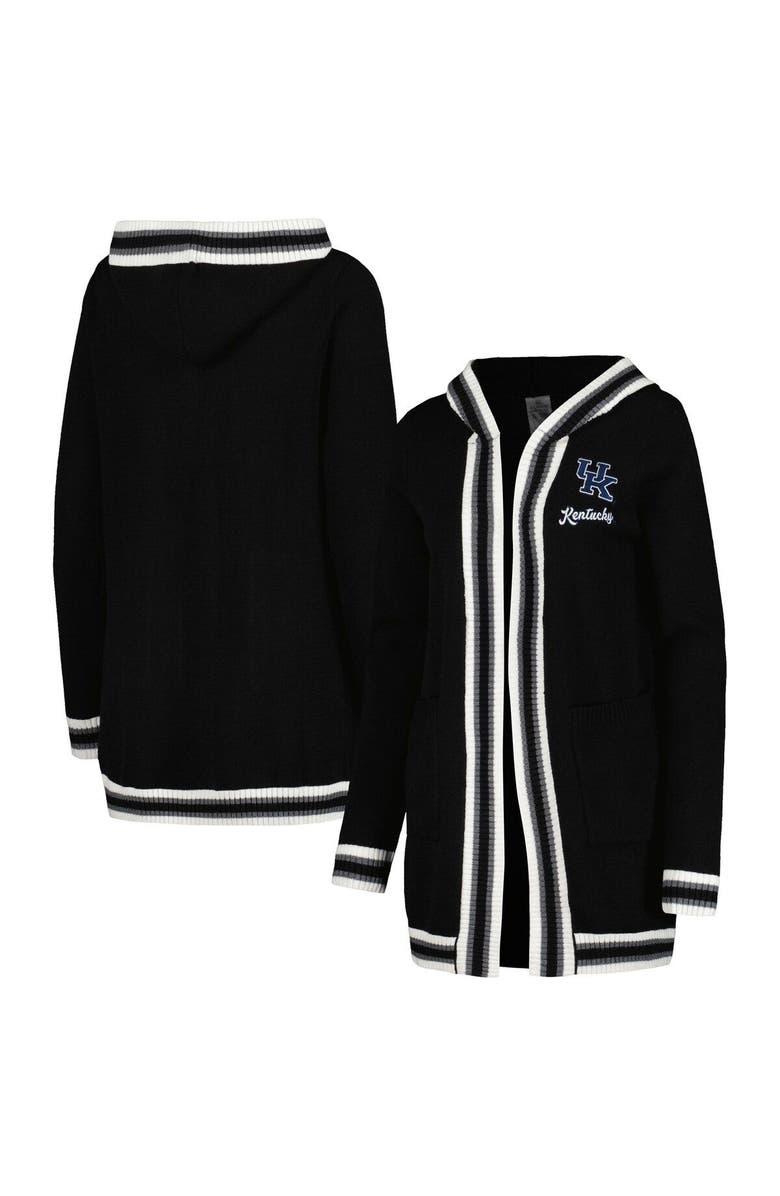 GAMEDAY COUTURE Women's Gameday Couture Black Kentucky Wildcats One More Round Tri-Blend Striped Hooded Cardigan Sweater, Main, color, Black