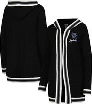 GAMEDAY COUTURE Women's Gameday Couture Black Kentucky Wildcats One More Round Tri-Blend Striped Hooded Cardigan Sweater