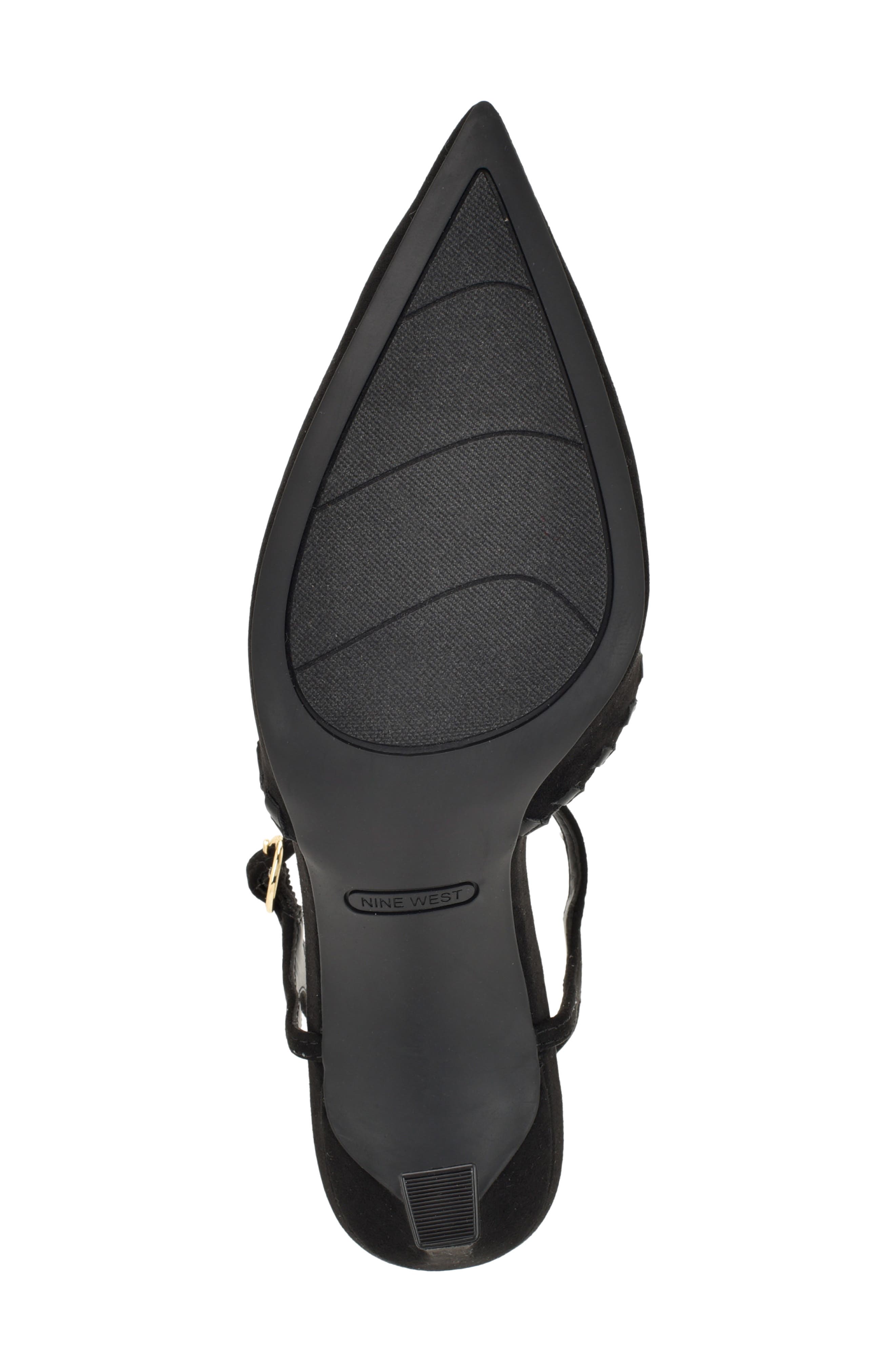 Dezo Faux Suede Pointed Toe Slingback Pump, Alternate, color, BLACK